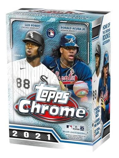 2021 Topps Chrome Baseball Blaster Box Ronald Acuña Jr. Luis Robert – front view