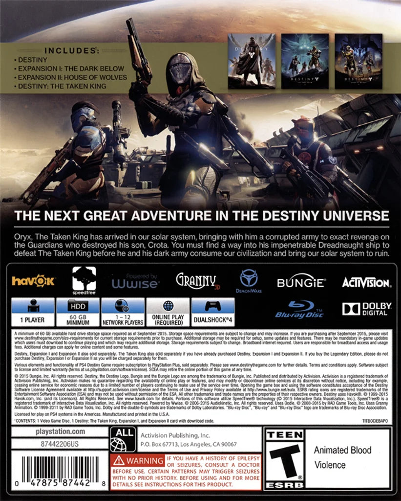 Destiny: Taken King Legendary Edition - PlayStation 4 - Complete In Box – photo 5 of 5