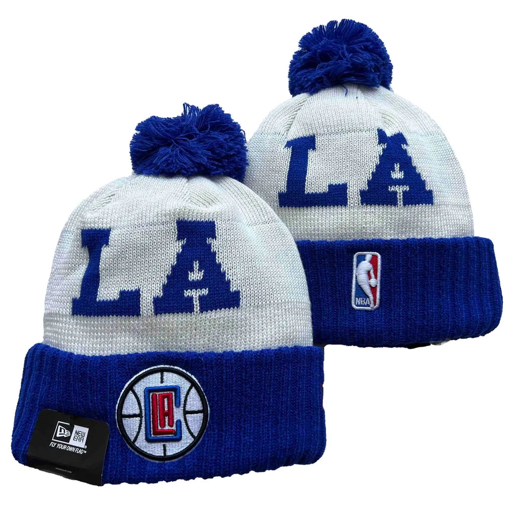New Era LA Clippers NBA Pom Beanie Toboggan Knit Cap – front view