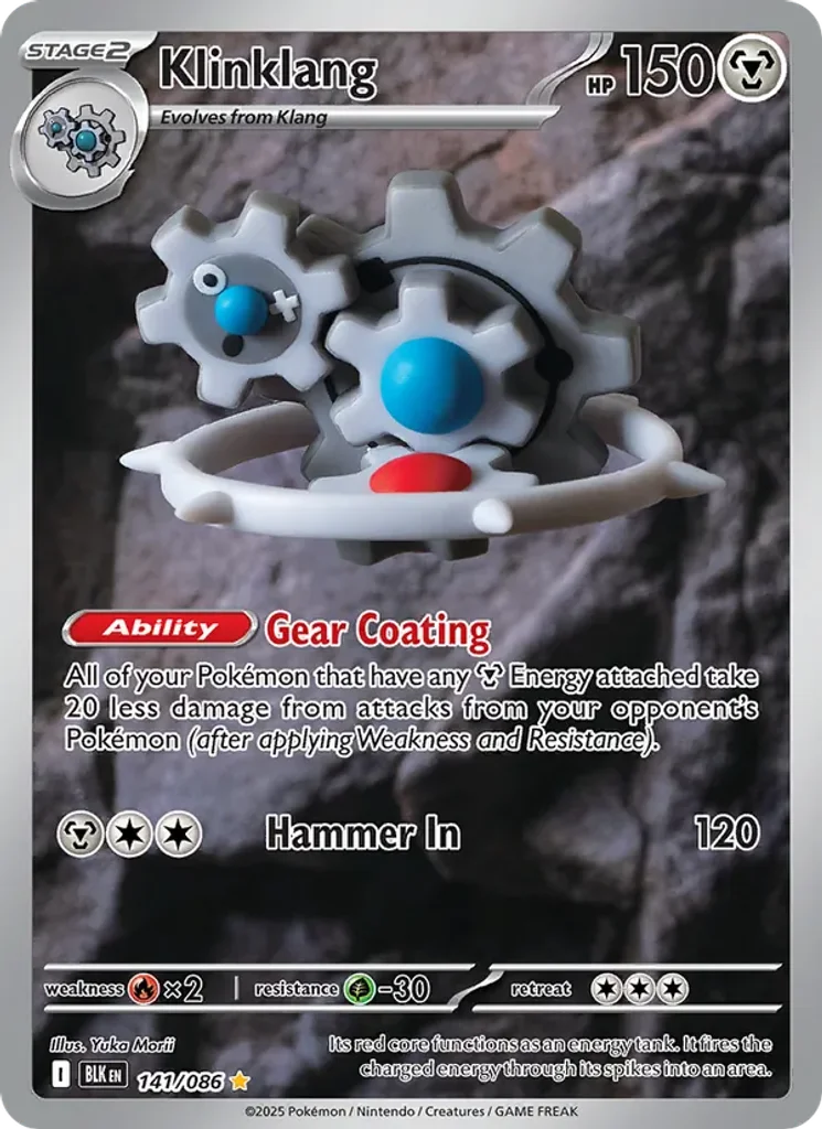 Klinklang 141/86 Black Bolt Illustration Rare Pokémon Card – photo 3 of 3