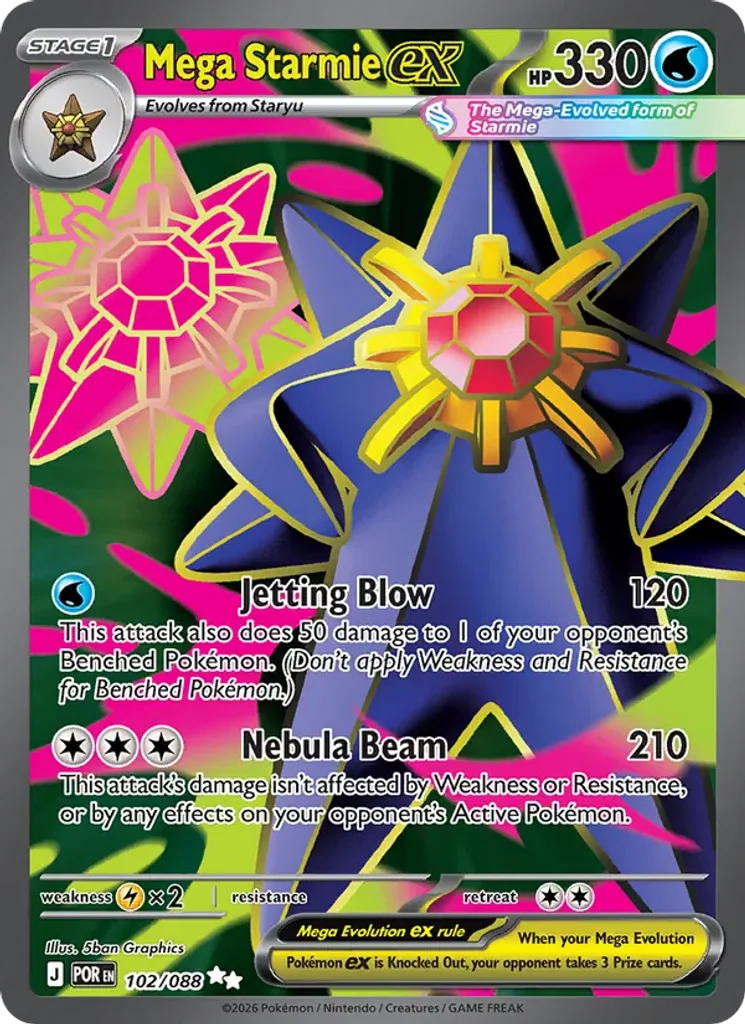 Mega Starmie ex 102/88 Perfect Order Near Mint Pokemon TCG Single – photo 3 of 3
