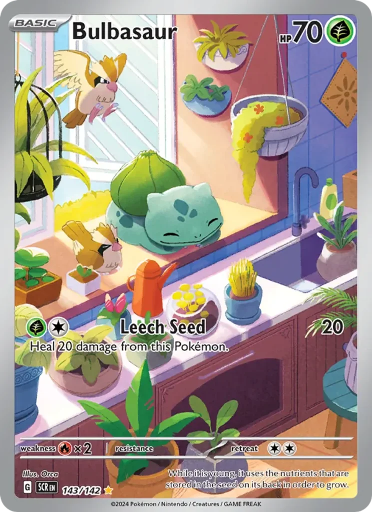 Bulbasaur 143/142 Stellar Crown Illustration Rare Pokémon TCG Near Mint – photo 3 of 3