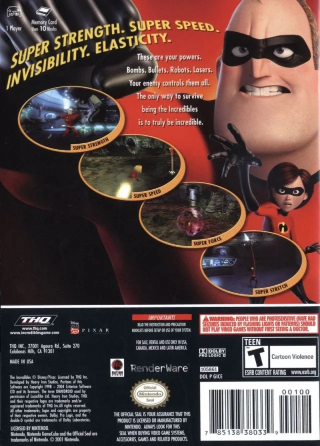 The Incredibles for Nintendo (GameCube) – Complete w/ Case & Manual – photo 3 of 3