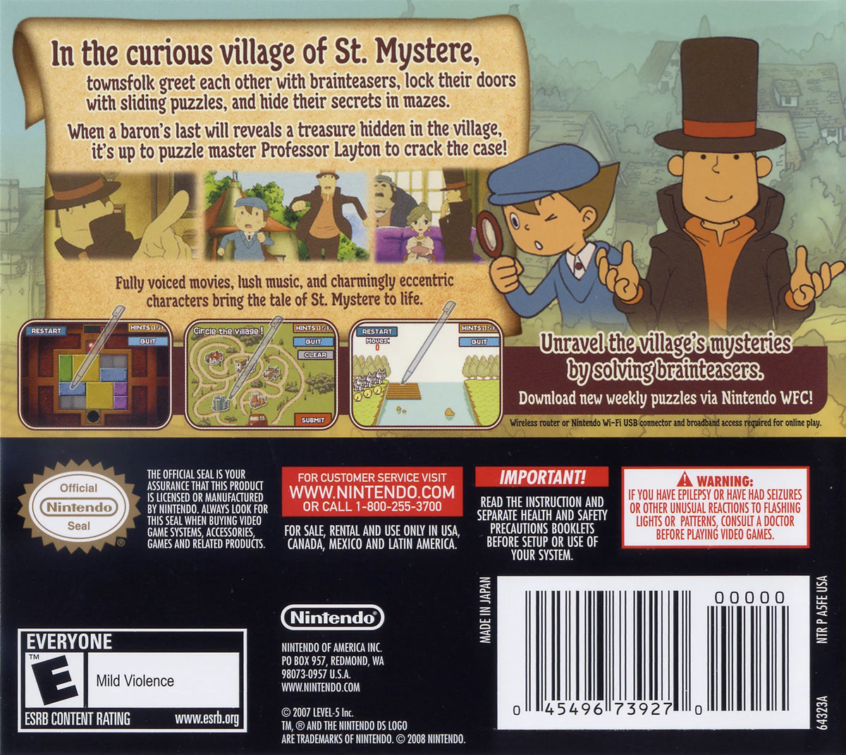 Professor Layton and the Curious Village for Nintendo DS – photo 6 of 6