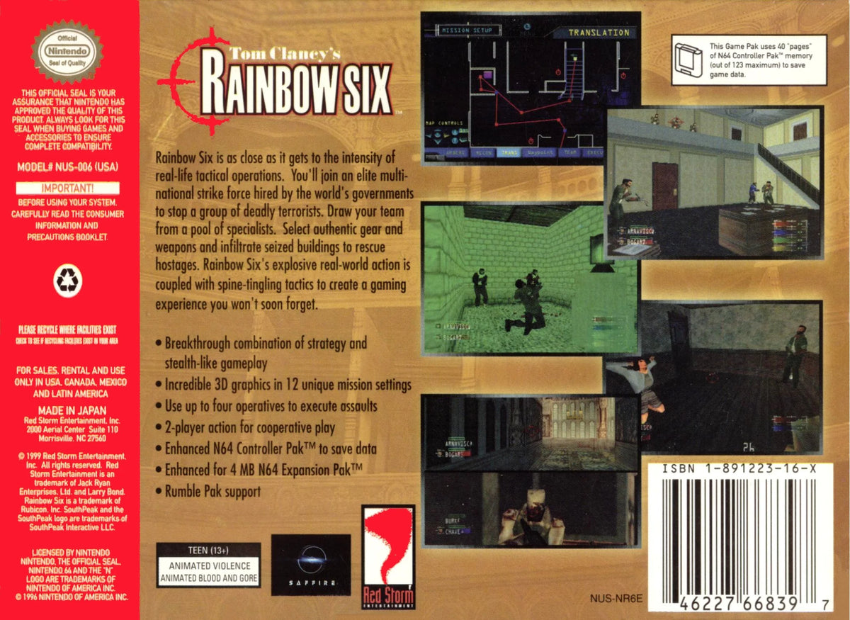 Tom Clancy's Rainbow Six for Nintendo 64 – photo 5 of 5