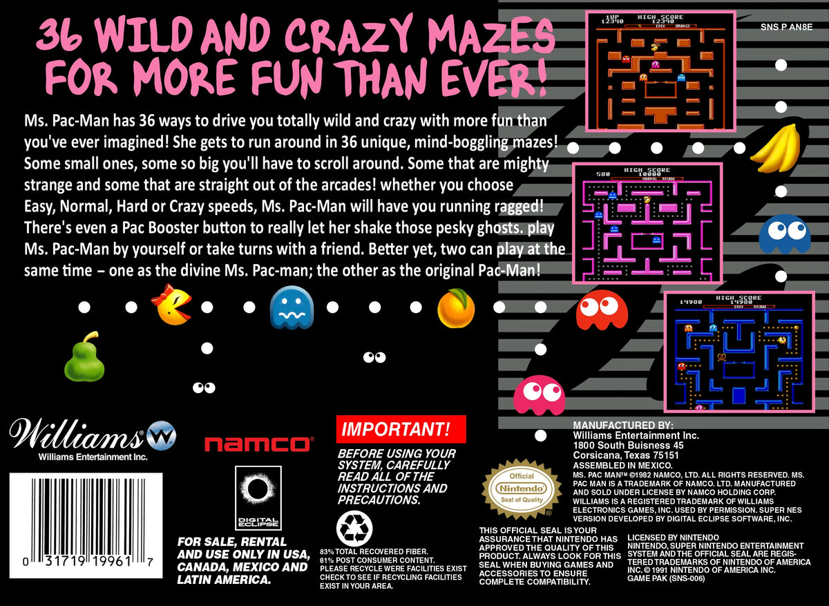 Ms. Pac-Man for Super Nintendo SNES Console – photo 4 of 4