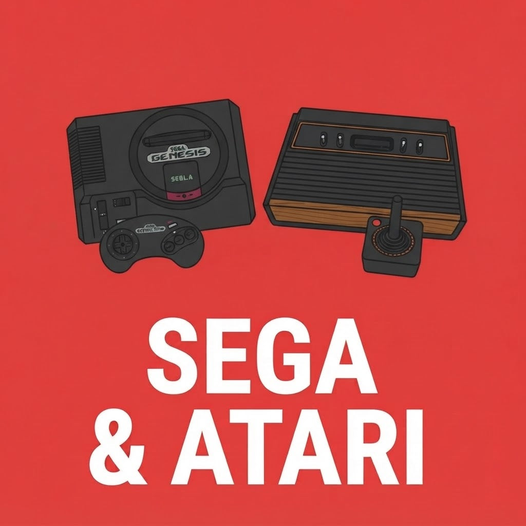 Sega Genesis and Atari 2600 Classic Game Cartridges