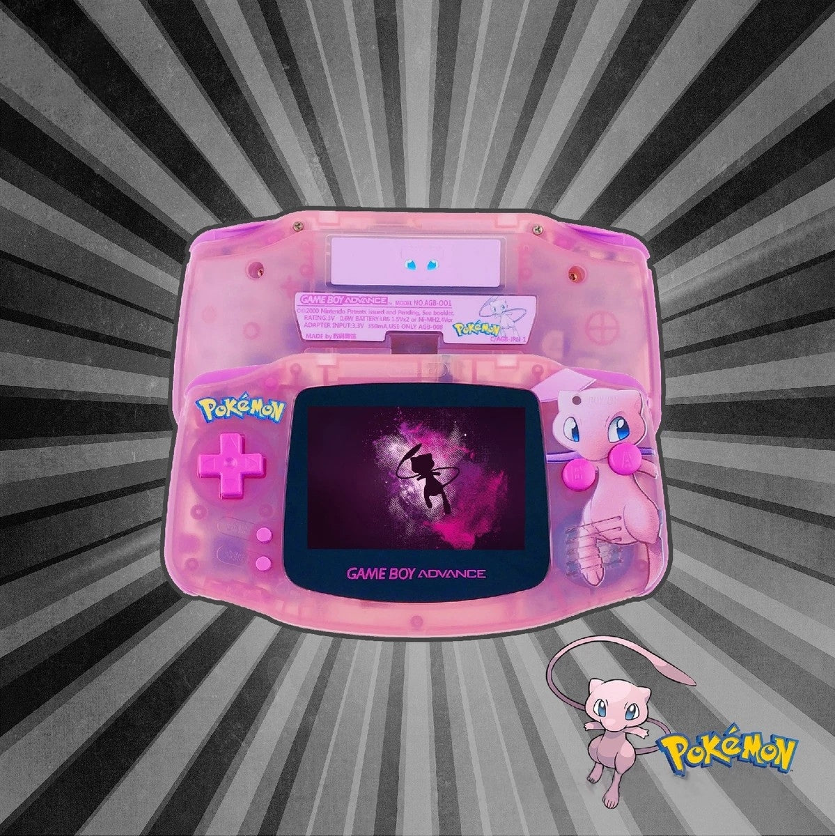 Mew Themed Gameboy Advance Console with Custom IPS Screen – photo 4 of 4