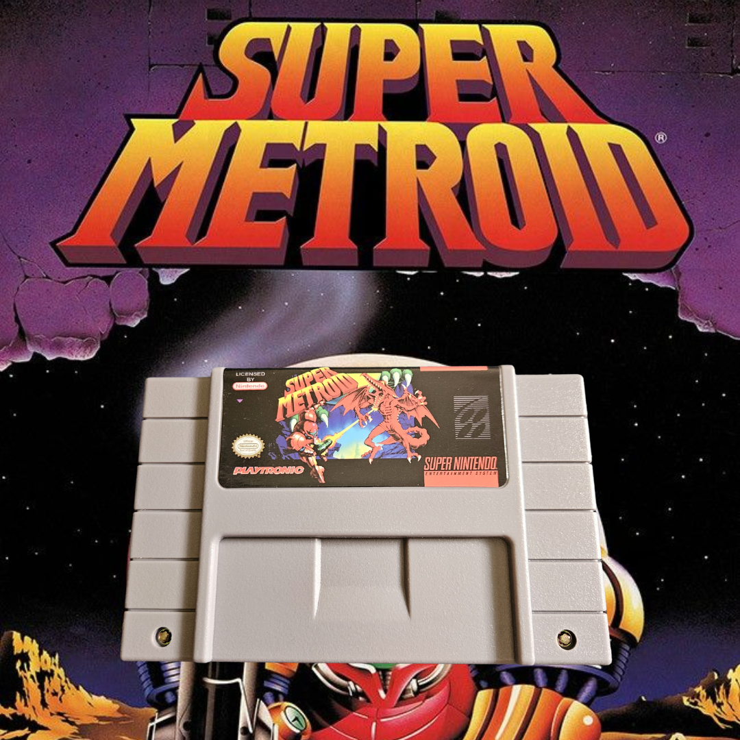 Super Metroid for SNES - Brand New Game Cartridge – front view
