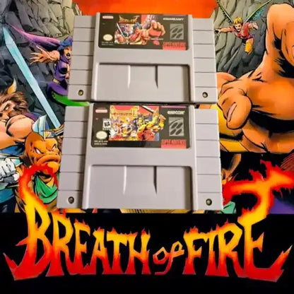 Breath of Fire I and II Bundle for Super Nintendo – front view