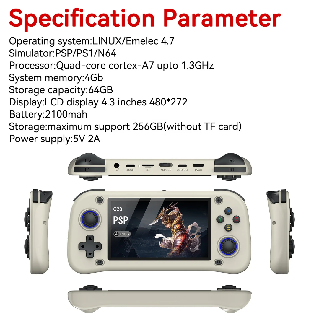 G28 Retro Handheld Game Console 4.3 Inch Display with 10,000 Games – photo 2 of 6
