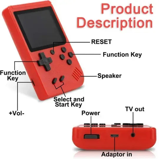 400-in-1 Retro Handheld Console with TV Output and Controller Support – front view