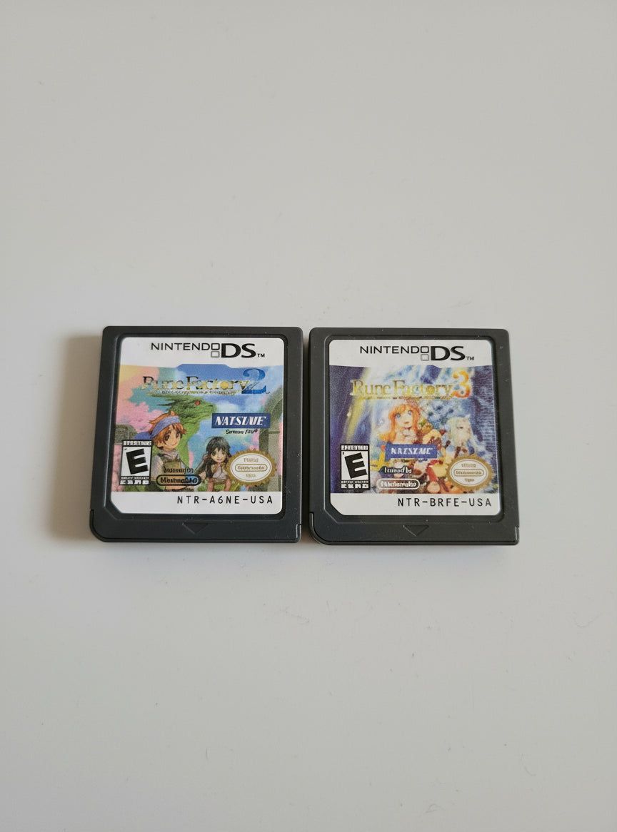 Rune Factory 2 & 3 Fantasy Harvest Moon Nintendo DS Cartridges – front view