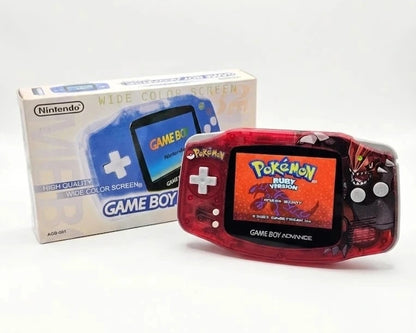 Groudon Themed Game Boy Advance Console with IPS Display – front view