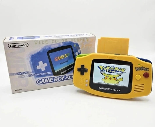 Pikachu Edition Gameboy Advance Console with IPS Display – front view