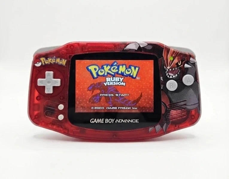 Groudon Themed Game Boy Advance Console with IPS Display – photo 2 of 5