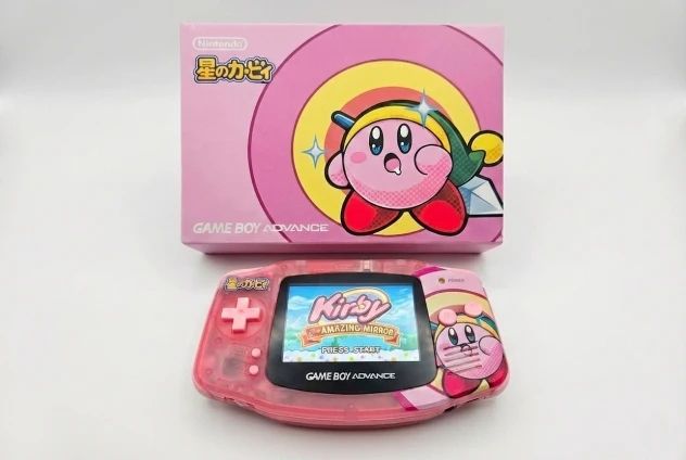 Kirby Edition Gameboy Advance Console with IPS Backlit Display – front view
