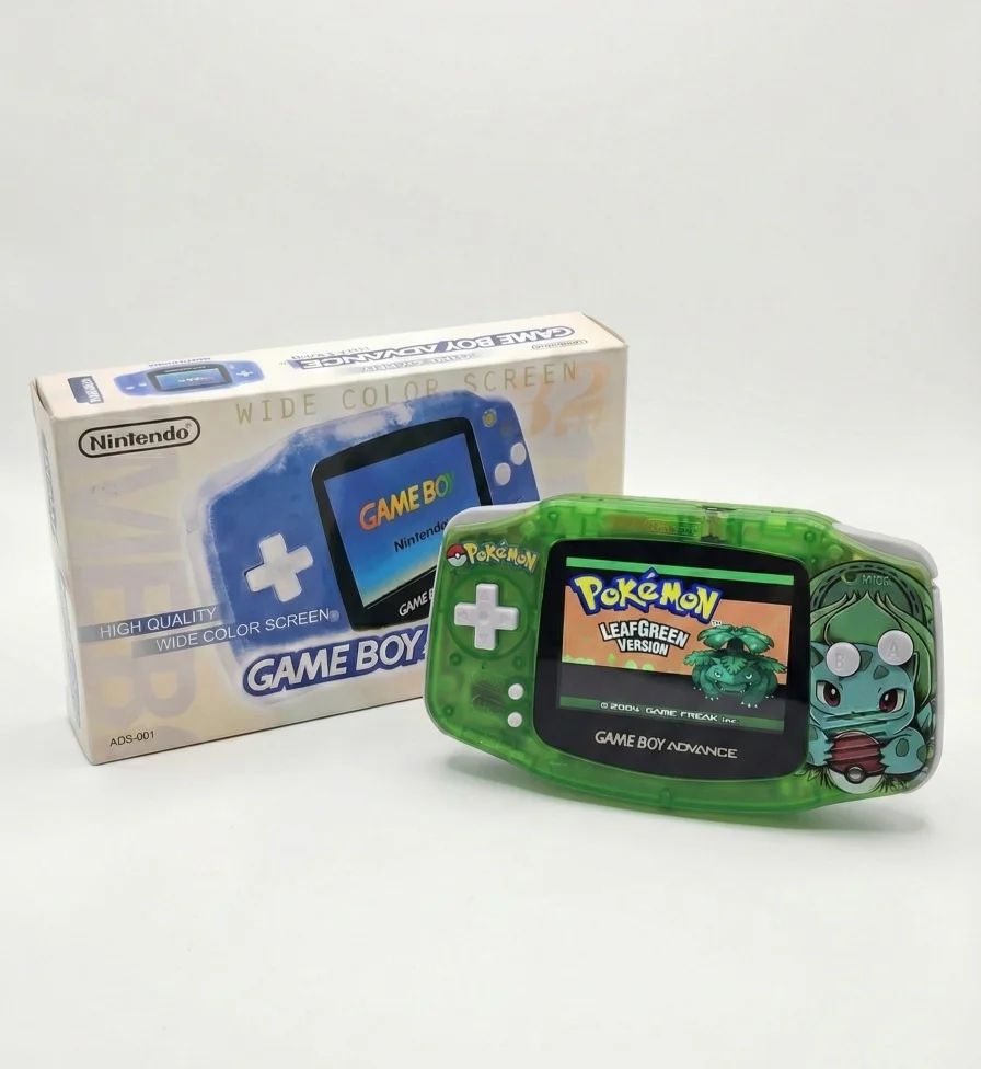 Bulbasaur Theme Gameboy Advance Console with IPS Display – front view