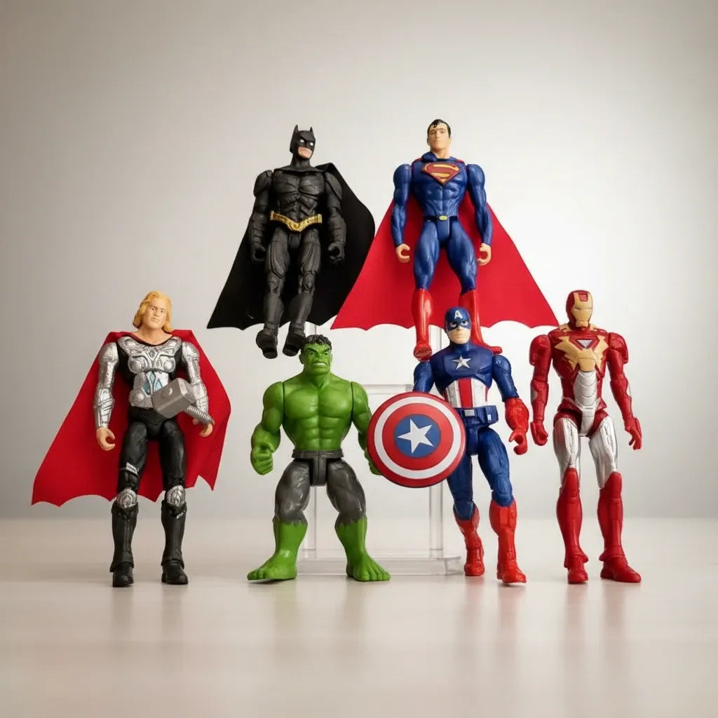 Superhero Action Figure Set 6-Piece Collection – front view