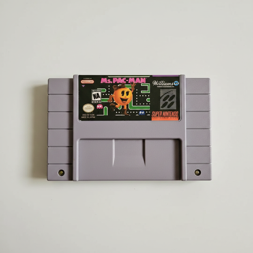 Ms. Pac-Man for Super Nintendo SNES Console – front view