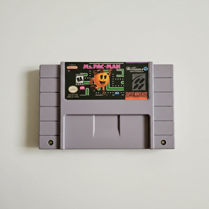 Ms. Pac-Man for Super Nintendo SNES Console – front view