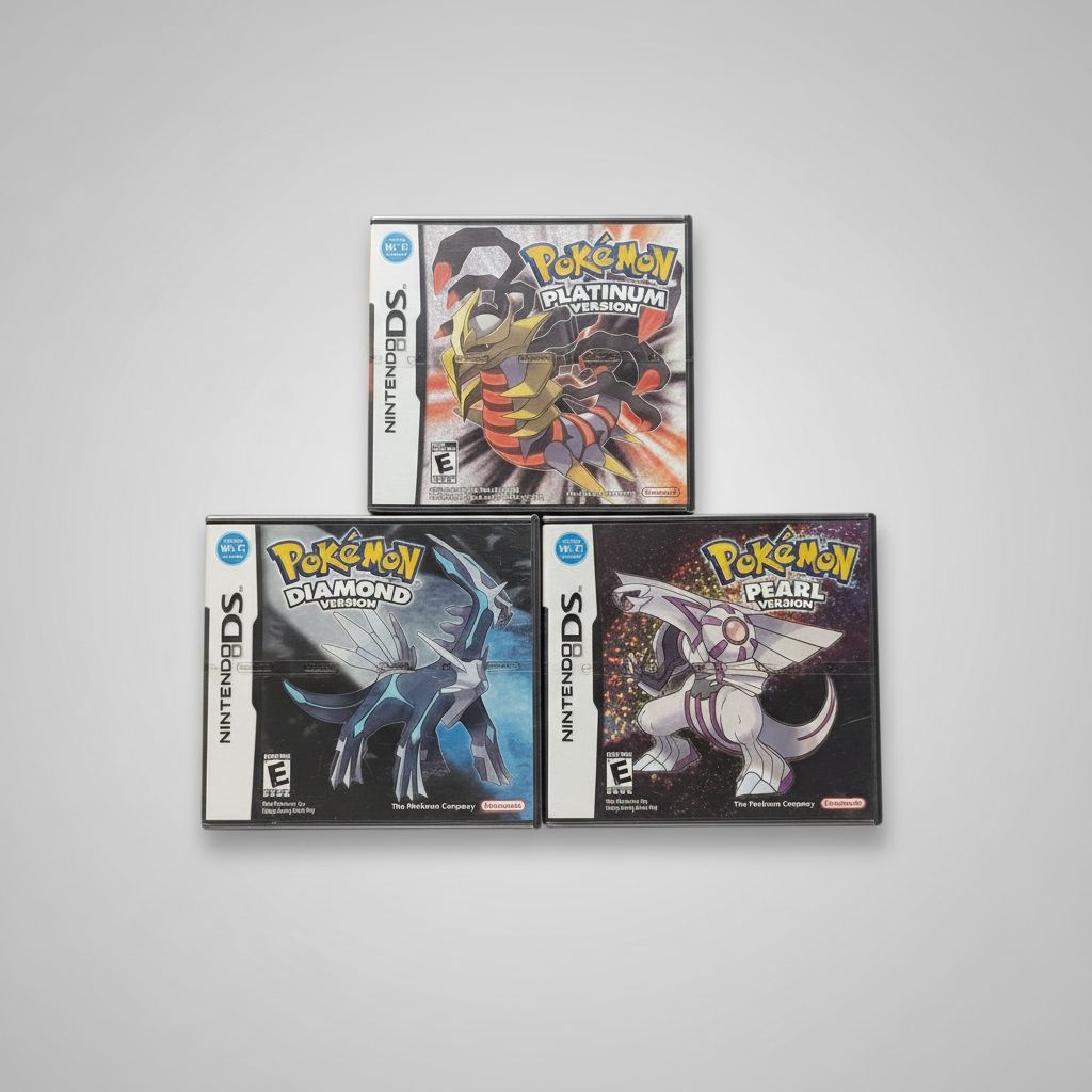 Pokemon Diamond, Pearl, & Platinum for Nintendo DS Bundle – front view