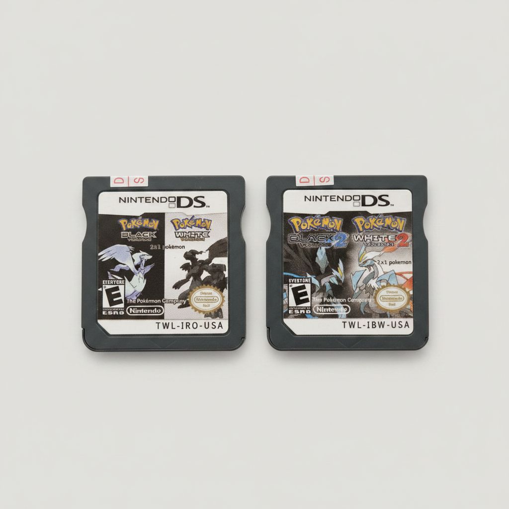Pokemon Black, White, Black 2 and White 2 Set for Nintendo DS – front view
