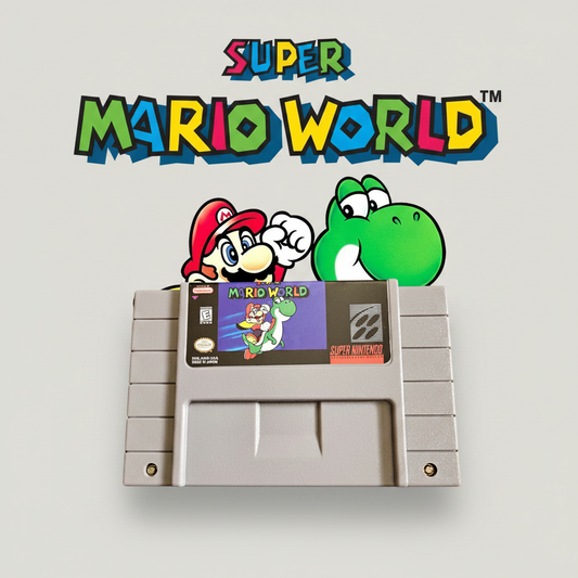 Super Mario World for SNES Cartridge – front view