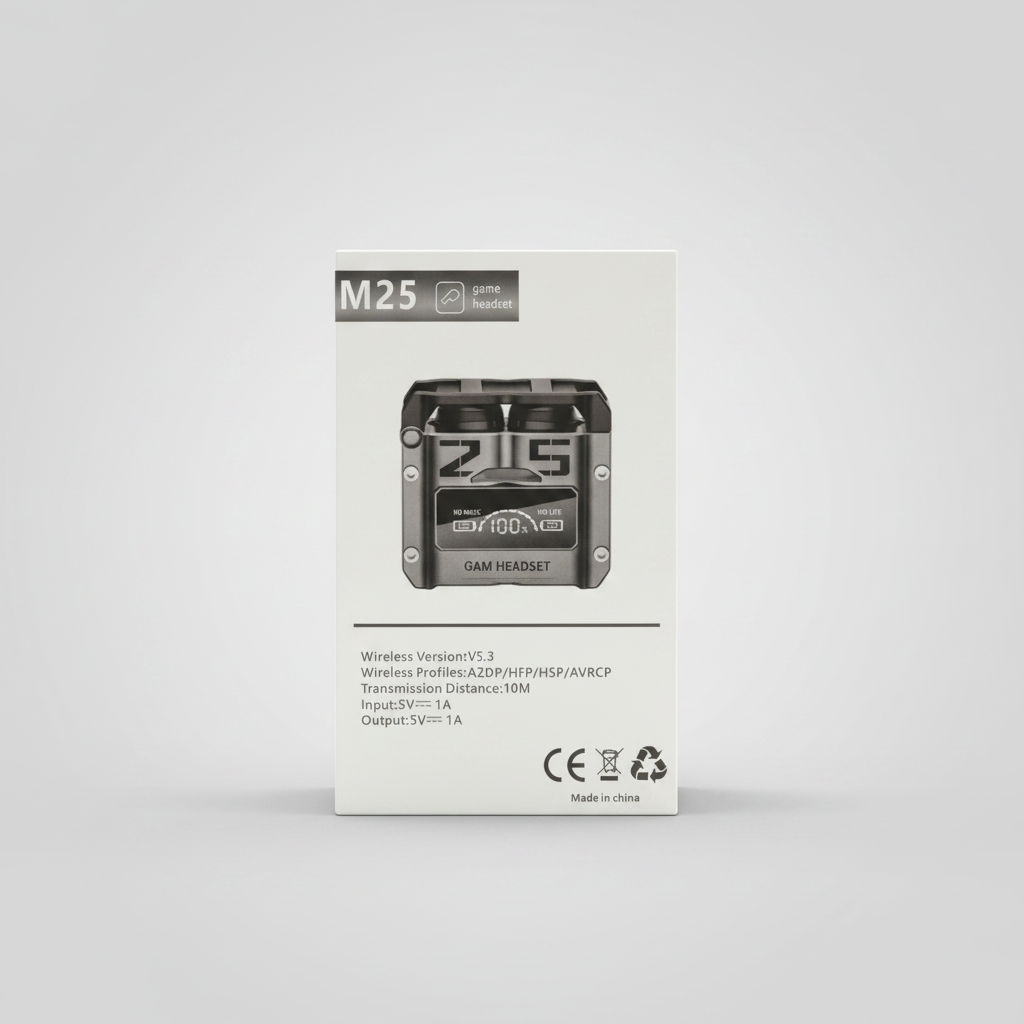 M25 TWS Wireless 5.3 Gaming Earbuds with LED Display – photo 2 of 4