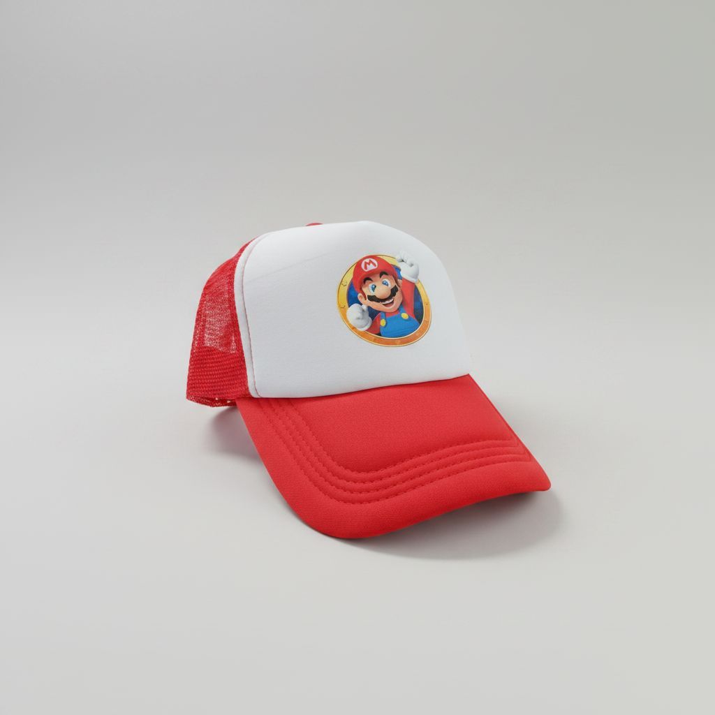 Super Mario Bros. Character Trucker Hat 3-Piece Set Mario Luigi Peach – photo 4 of 5