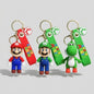 Super Mario Bros. Mario, Luigi, and Yoshi Character Keychain Set – front view