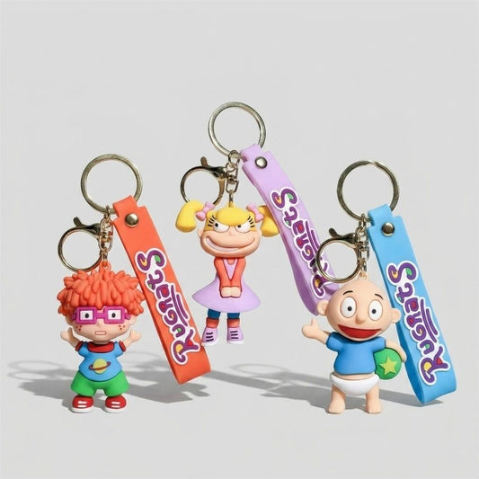 Rugrats Character Keychain 3-Piece Set Angelica Tommy Chuckie – front view