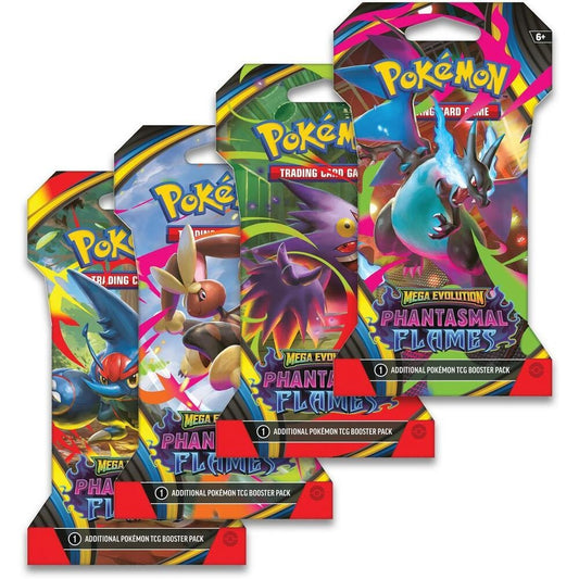 Phantasmal Flames Pokémon TCG Sleeved Booster Pack, Factory Sealed – front view