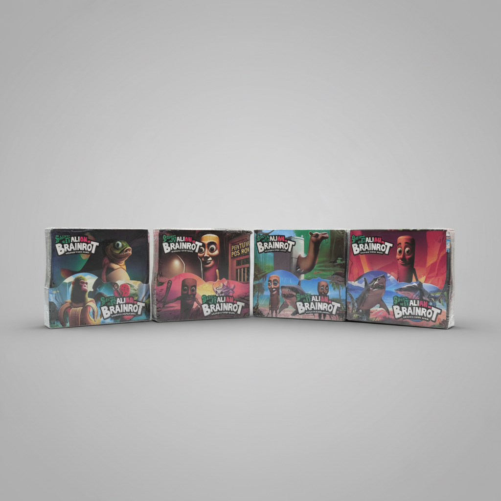 Tung Sahur Brain Rot TCG Trading Card Booster Packs and Boxes – front view
