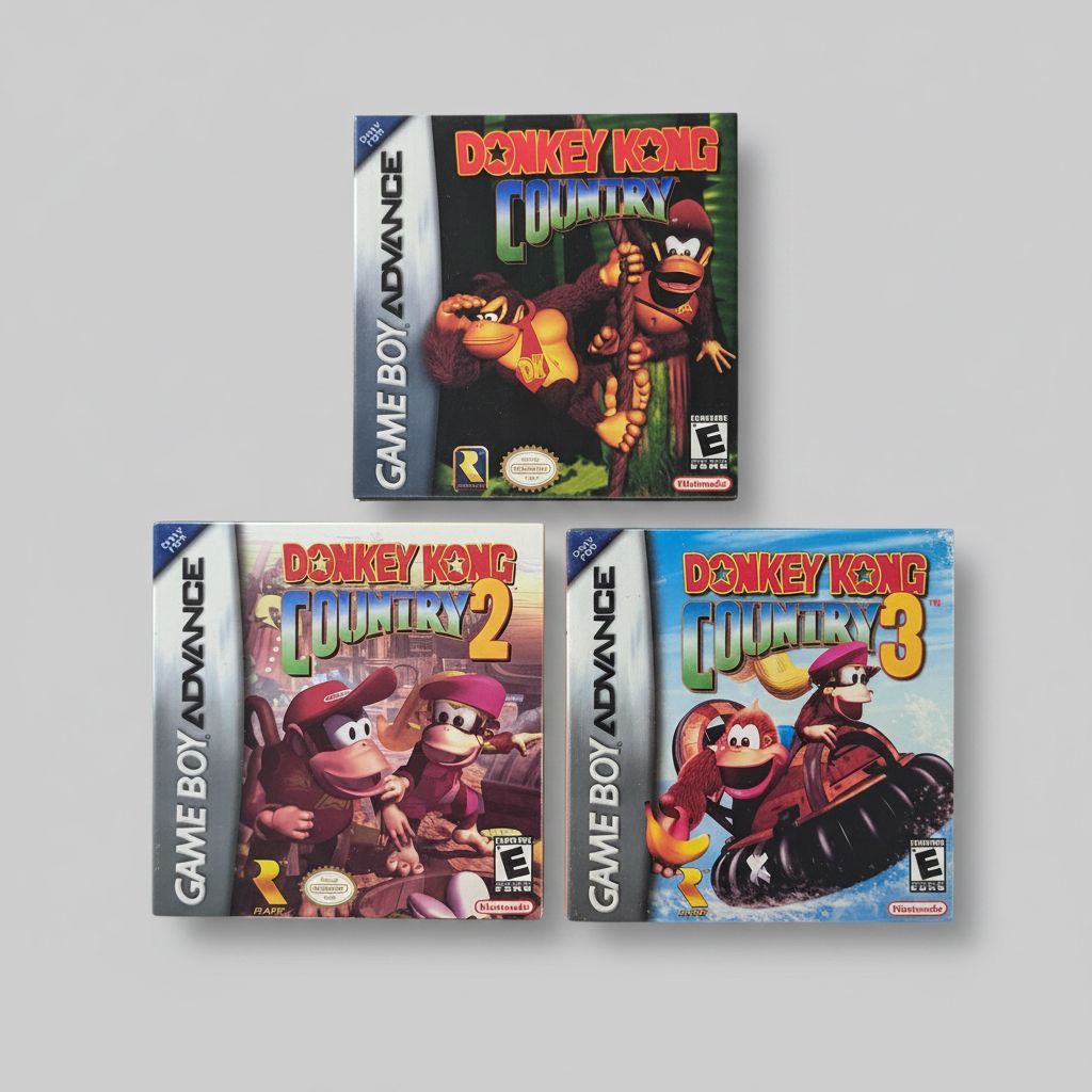 Donkey Kong Country 1, 2, & 3 for Gameboy Advance – front view