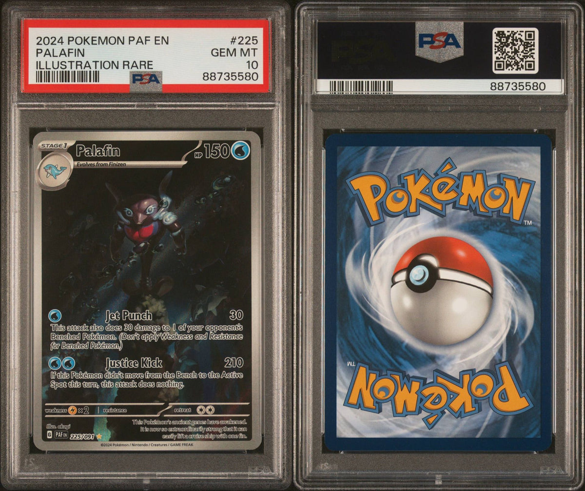 Palafin 225/091 IR Pokémon Paldean Fates PSA 10 Gem Mint – front view