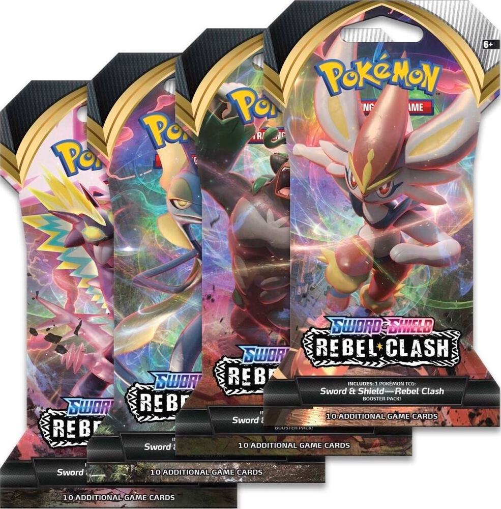 Pokémon TCG: Sword & Shield Rebel Clash Sleeved Booster Pack – front view