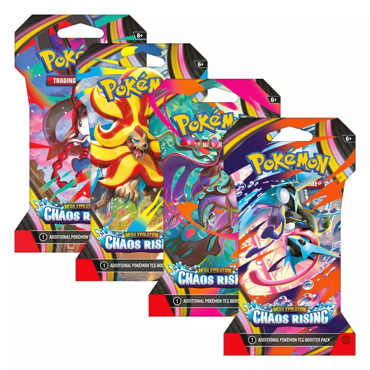 Pokémon TCG: Mega Evolution—Chaos Rising Sleeved Booster Pack – front view