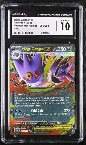 Mega Gengar ex 056/094 2025 Phantasmal Flames TCG CGC 10 GEM MINT – front view