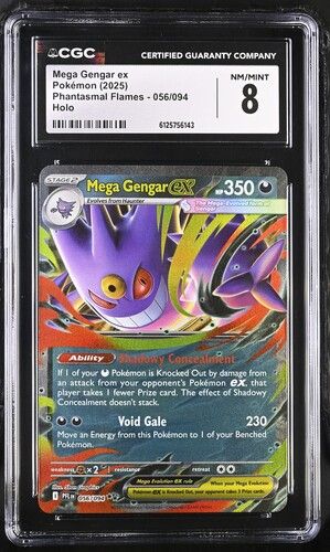 Mega Gengar ex 056/094 Phantasmal Flames CGC 8 Trading Card – front view