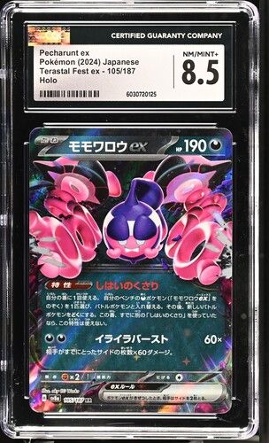 Momowarou ex 105/187 Terastal Fest ex Japanese Pokémon TCG CGC 8.5 – front view