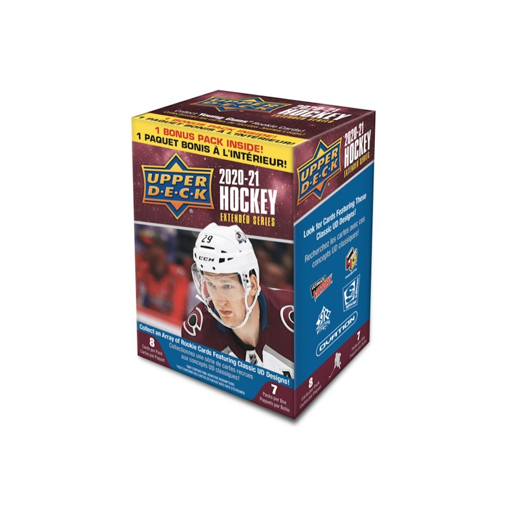 2020-21 NHL Upper Deck Extended Series Hockey Blaster Box – front view