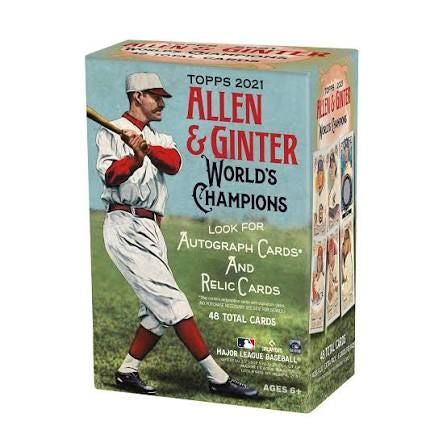 2021 Topps Allen & Ginter World's Champions Baseball Blaster Box – front view