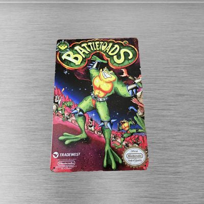 Battletoads NES 12x8 inch Metal Wall Sign Art Poster – front view