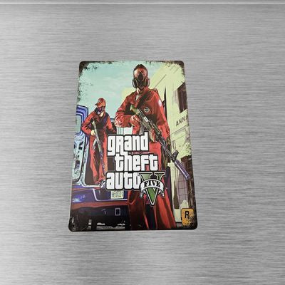 Grand Theft Auto V 12x8 Inch Tin Metal Sign Wall Decor – front view
