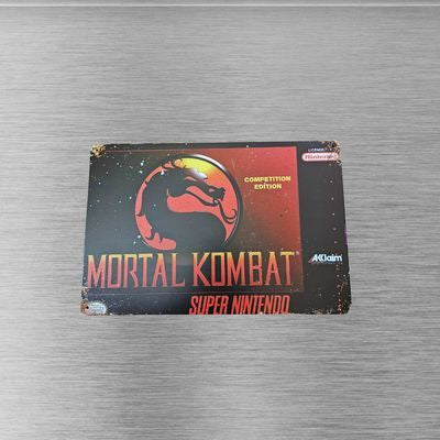 Mortal Kombat SNES Metal Sign 8x12 Inch Wall Art – front view