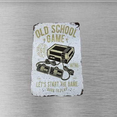 Old School Game Retro Console 12x8 inch Tin Metal Sign – front view