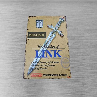 Zelda II The Adventure of Link NES 12x8 Inch Metal Wall Sign – front view