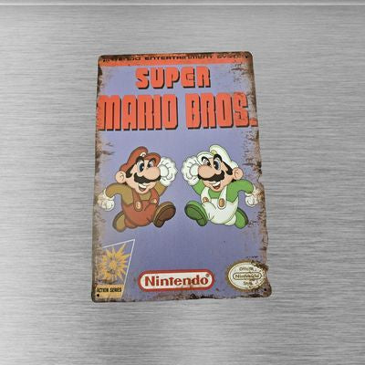 Super Mario Bros. NES 12x8-Inch Tin Metal Sign Decor – front view