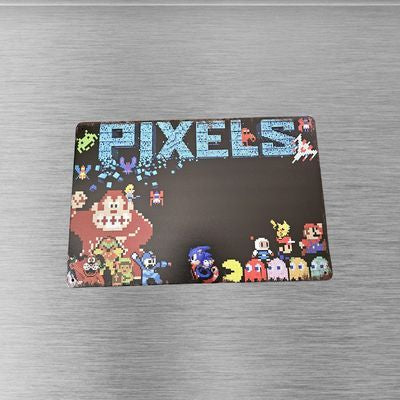 Pixels Retro Gaming Characters 8x12 Inch Tin Metal Wall Sign – front view